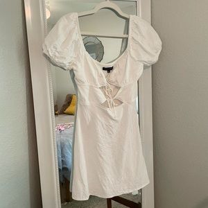 White Cotton Cutout Dress